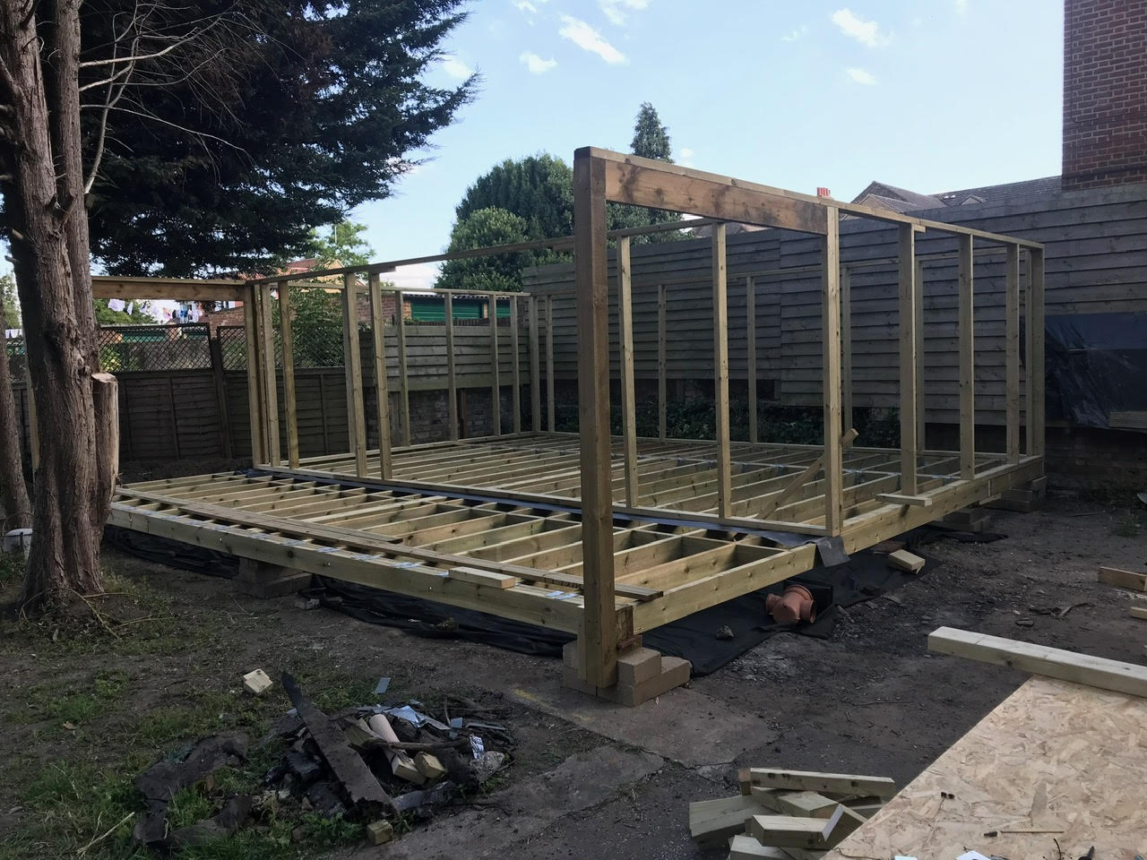 Before photo of summer house garden bar project in Kent